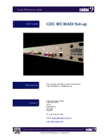 Предварительный просмотр 1 страницы Cadac CDC MC MADI User Manual