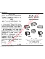 Preview for 1 page of Cadco CTW-4M Use & Care Manual