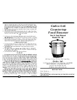 Cadco FS-10C Use & Care Manual preview