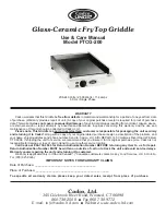 Cadco GLASS-CERAMIC FRY TOP GRIDDLE FTCG-200 Use & Care Manual preview