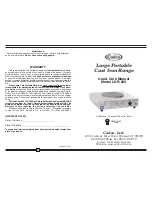 Preview for 1 page of Cadco LKR-220 Use & Care Manual