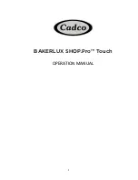 Preview for 1 page of Cadco UNOX BAKERLUX SHOP.Pro Touch Operation Manual