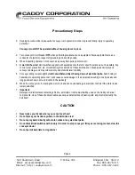 Предварительный просмотр 3 страницы CADDY 21-C Operation And Maintenance Manual