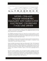 Cadence Preamp Parametric Equalizer CEQ-600 Product Manual предпросмотр