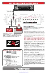 Preview for 1 page of Cadence ZRS C9 Quick Installation Manual