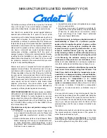 Preview for 44 page of Cadet 1180 Operator'S Manual