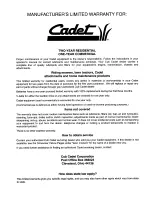 Preview for 19 page of Cadet 11A-702A101 Operator'S Manual