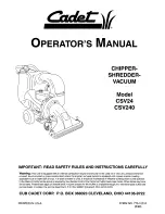 Preview for 1 page of Cadet CSV24 Operator'S Manual