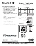 Cadet Energy Plus CE163T Owner'S Manual предпросмотр