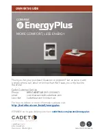 Предварительный просмотр 1 страницы Cadet Energy Plus CEC163TW Owner'S Manual