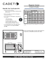 Предварительный просмотр 1 страницы Cadet RM151 Owner'S Manual