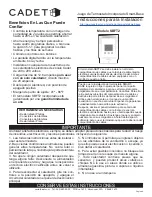 Предварительный просмотр 4 страницы Cadet SBFT2 Installation Instructions Manual