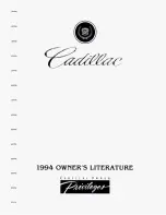 Предварительный просмотр 1 страницы Cadillac 1994 DeVille Owners Literature