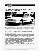 Предварительный просмотр 12 страницы Cadillac 1994 Eldorado Owners Literature