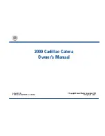 Предварительный просмотр 3 страницы Cadillac 2000 Catera Owner'S Manual