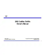 Предварительный просмотр 2 страницы Cadillac 2002 DeVille Owner'S Manual