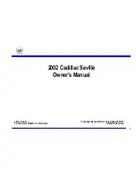 Предварительный просмотр 2 страницы Cadillac 2002 Seville Owner'S Manual