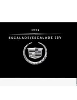 Cadillac 2003 Escalade Owner'S Manual предпросмотр