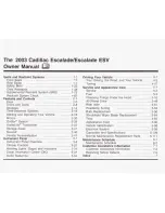 Preview for 2 page of Cadillac 2003 Escalade Owner'S Manual