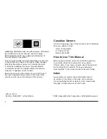 Preview for 2 page of Cadillac 2005 Cadillac Escalade EXT Owner'S Manual