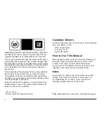 Preview for 2 page of Cadillac 2006 CTS Owner'S Manual