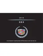 Cadillac 2010 SRX Personalization Manual preview