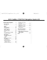 Preview for 1 page of Cadillac 2013 Cadillac CTS Owner'S Manual