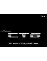 Предварительный просмотр 1 страницы Cadillac 2016 CT6 Convenience/Personalization Manual