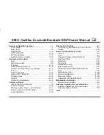 Preview for 1 page of Cadillac Escalade 2004 Escalade ESV Owner'S Manual