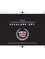 Cadillac ESCALADE EXT 2004 Customer Convenience/Personalization Manual preview