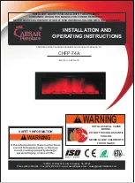 Preview for 1 page of Caesar Fireplace CHFP-74A Installation And Operating Instructions Manual