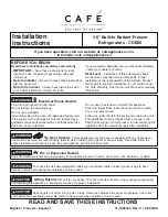 Preview for 1 page of Cafe CDB36 Installation Instructions Manual