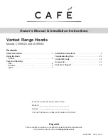 Preview for 1 page of Cafe CVW9301 Owner'S Manual & Installation Instructions