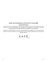 Preview for 2 page of Cafe CVW9301 Owner'S Manual & Installation Instructions