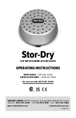 Caframo Stor-Dry Operating Instructions Manual preview