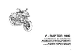 Cagiva V RAPTOR 1000 Specifications - Operation - Maintenance preview
