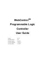 Preview for 1 page of CAI Networks WebControl PLC User Manual