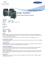 Preview for 1 page of CAIRE AirSep VisionAire 5 Quick Reference Manual