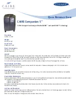 CAIRE Companion 5 Quick Reference Manual preview