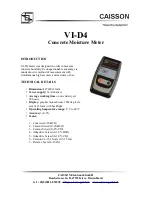 Preview for 1 page of CAISSON VI-D4 Manual