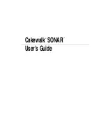 CAKEWALK Cakewalk SONAR User Manual preview