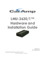 Preview for 1 page of Cal Amp LMU-2 30 Series Hardware And Installation Manual