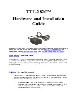 Предварительный просмотр 1 страницы CalAmp TTU-2820 Hardware And Installation Manual