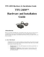 Preview for 1 page of CalAmp TTU-2830 Hardware Installation Manual