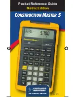 Calculated Industries Construction Master 5 4050 Pocket Reference Manual preview
