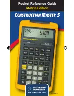 Preview for 1 page of Calculated Industries Construction Master 5 4050 Pocket Reference Manual