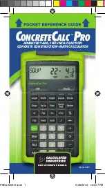 Calculated Industries Construction Master ConcreteCalc Pro 4225 Pocket Reference Manual preview