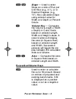 Предварительный просмотр 9 страницы Calculated Industries Construction
Master HeavyCalc 4320 Pocket Reference Manual