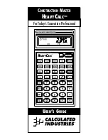 Preview for 1 page of Calculated Industries Construction Master HeavyCalc User Manual