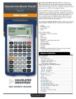 Preview for 1 page of Calculated Industries Construction Master plus EZ 4067 User Manual